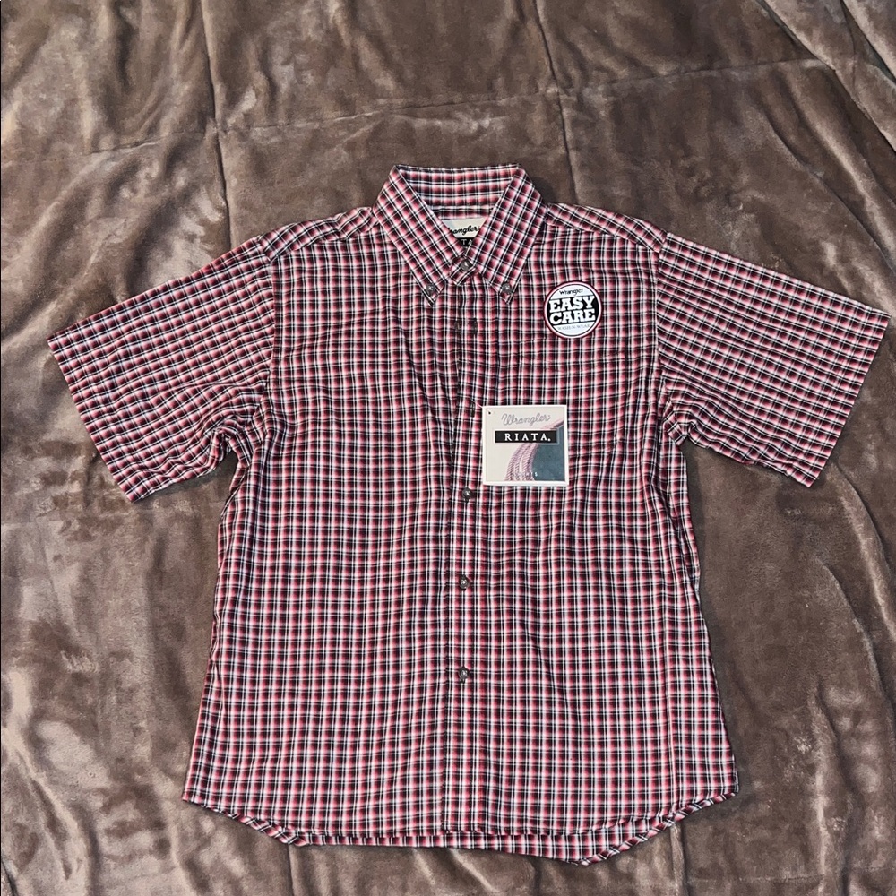 Wrangler Red and Black Checkered Casual Shirt